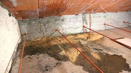 Water damaged attic