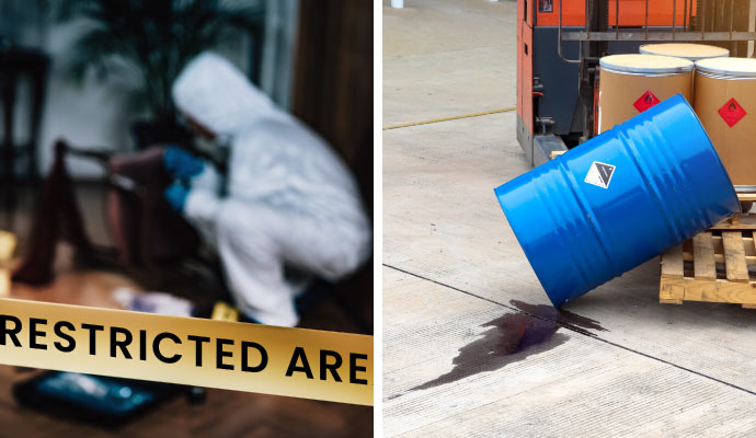 Accident cleanup service and chemical spill