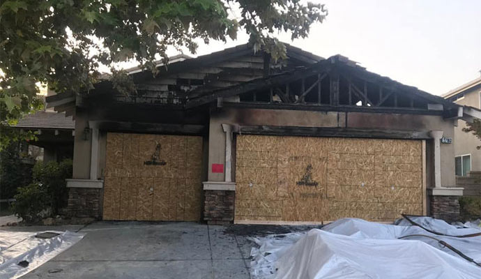 a boarded up house