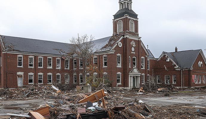 Storm damaged property