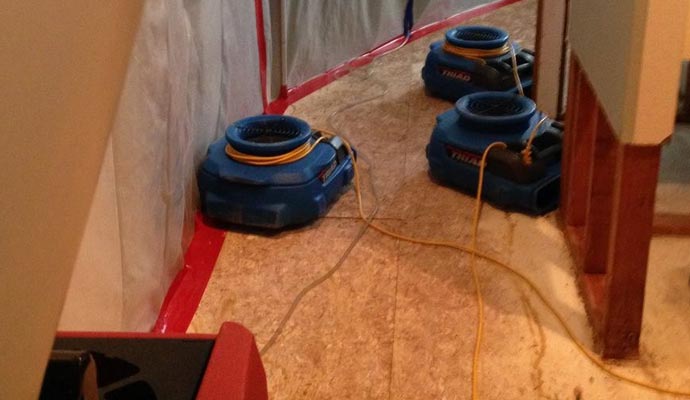 Water damage restoration in a retail store