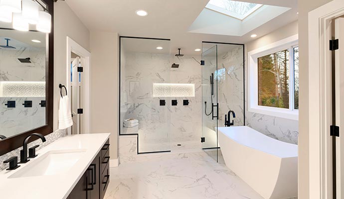 a beautiful clean bathroom interior 