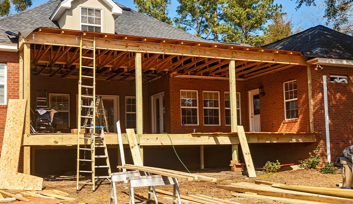 a house being constructed after disaster