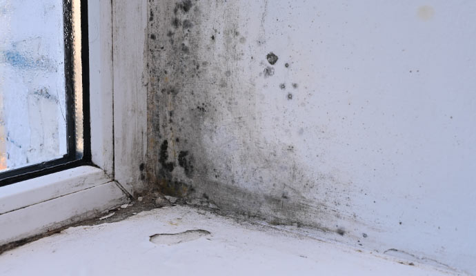 Mold growth at the side of the window