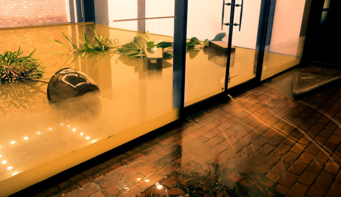 significant water damage in a commercial building