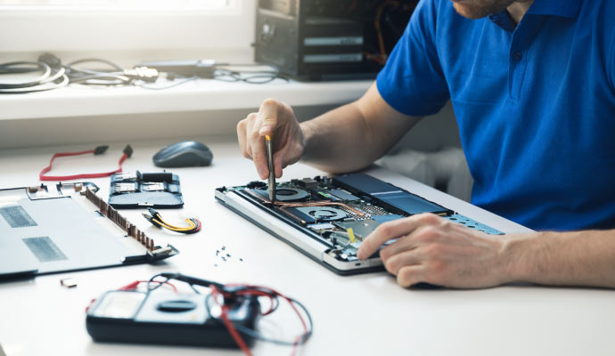 electronics restoration service in progress