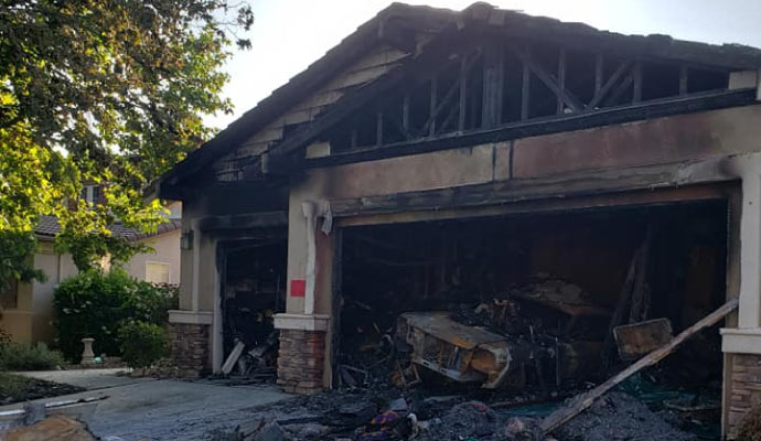 a house that has gone through significant fire damage