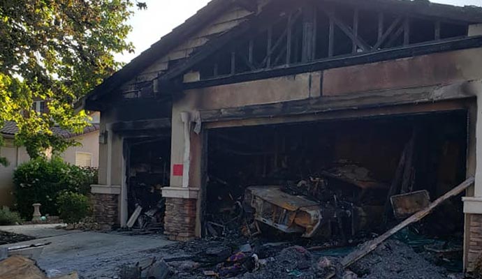 A house damaged after catching on fire