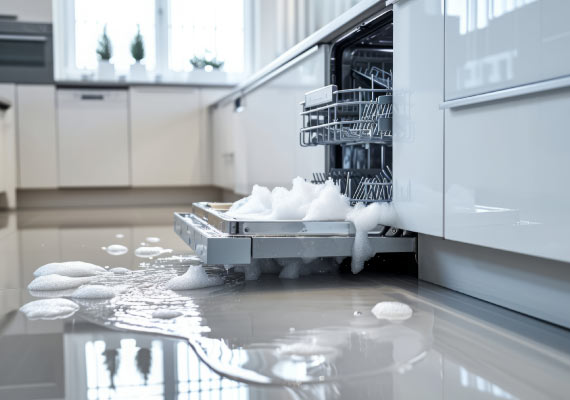 Dishwasher overflow cleanup