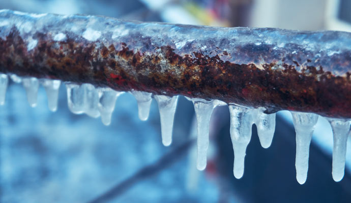 A frozen pipe