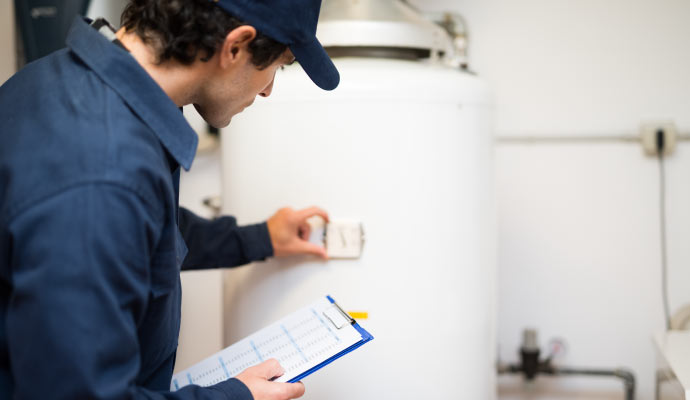 Professional water heater inspection